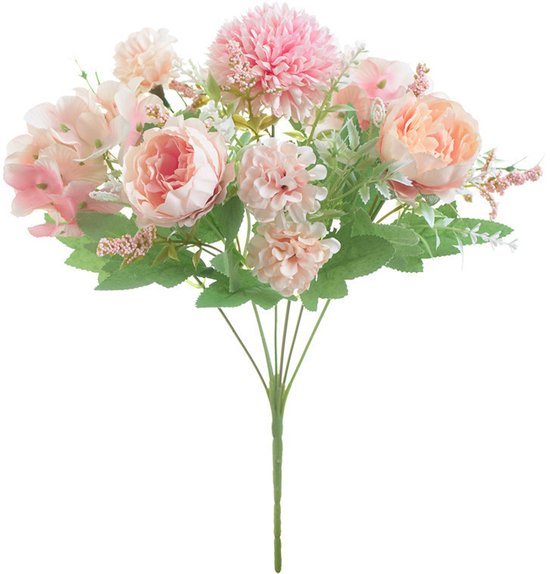 Artificial Flowers Plastic Flower Arrangements Valentine's Day Decorations Sustainable Home Decor for Weddings, Living Rooms and Dining Tables (Pink) - Petal & Stem