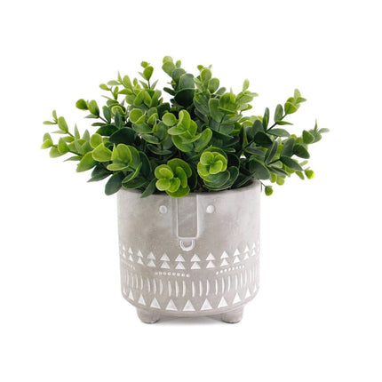 Artificial Grass in Cement Pot 23cm - Petal & Stem