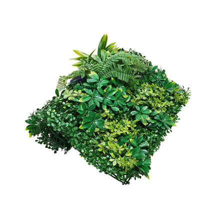Artificial Grass Wall Panels, 12 PCS 20 x 20 inch, 3D Combination Greenery Boxwood Panel - Petal & Stem