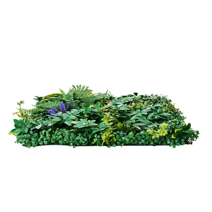Artificial Grass Wall Panels, 12 PCS 20 x 20 inch, 3D Combination Greenery Boxwood Panel - Petal & Stem