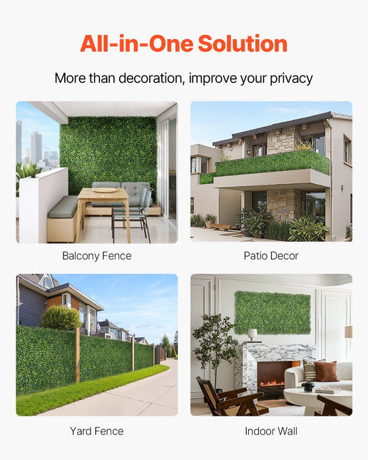 Artificial Grass Wall Panels, 40 x 120 inch, Milan Grass Greenery Boxwood Panel for Indoor Outdoor Green Decor & Ivy Fence Covering, Privacy Backdrop Wall Hedge Screen for Garden - Petal & Stem
