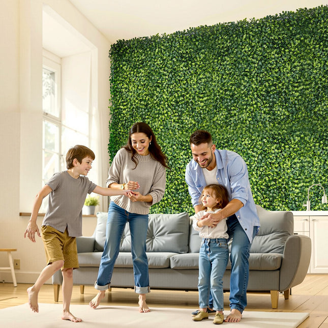 Artificial Grass Wall Panels, 40 x 120 inch, Milan Grass Greenery Boxwood Panel for Indoor Outdoor Green Decor & Ivy Fence Covering, Privacy Backdrop Wall Hedge Screen for Garden - Petal & Stem