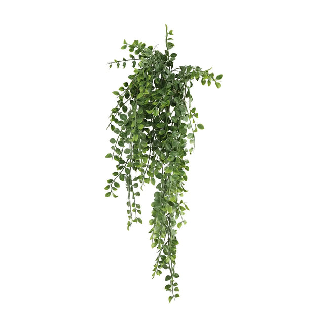 Artificial Hanging Dark Green Hanging Pearls Garland Bush UV Resistant and Fire Rated 20cm x 79cm - Petal & Stem