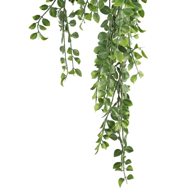 Artificial Hanging Dark Green Hanging Pearls Garland Bush UV Resistant and Fire Rated 20cm x 79cm - Petal & Stem