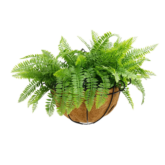 Artificial Hanging Fern Basket 30cm x 40cm Long UV Resistant - Petal & Stem