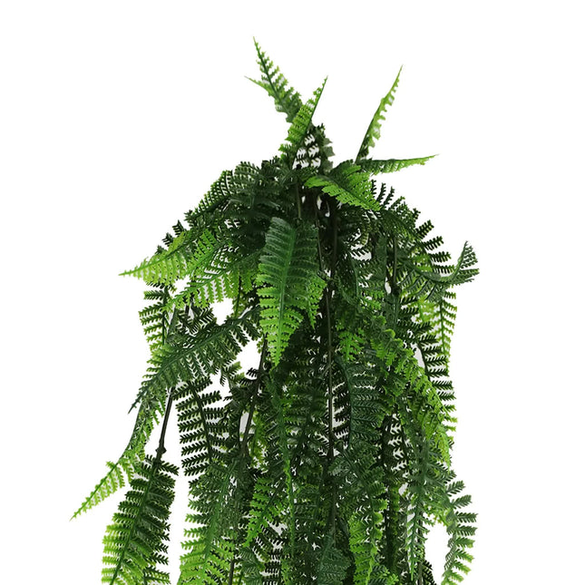 Artificial Hanging Fern Garland Bush UV Resistant and Fire Rated 18cm x 76cm - Petal & Stem