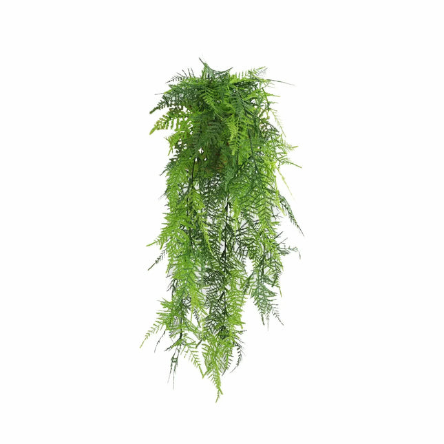 Artificial Hanging Lace Fern Vivid Green Garland Bush UV Resistant and Fire Rated 15cm x 76cm - Petal & Stem