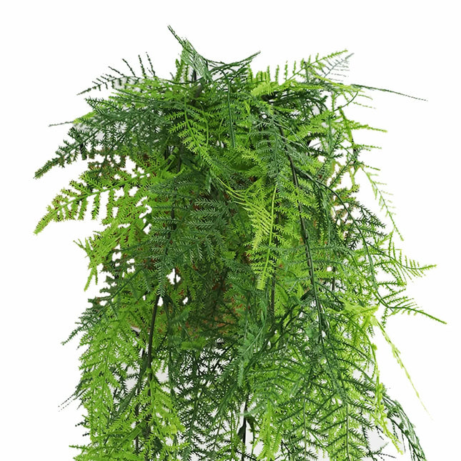 Artificial Hanging Lace Fern Vivid Green Garland Bush UV Resistant and Fire Rated 15cm x 76cm - Petal & Stem