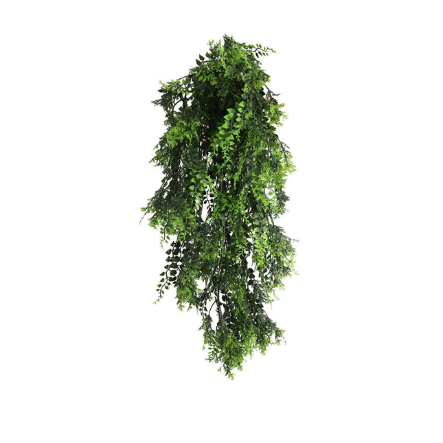 Artificial Hanging Mediterranean Fern Vine UV Resistant and Fire Rated 22cm x 76cm - Petal & Stem