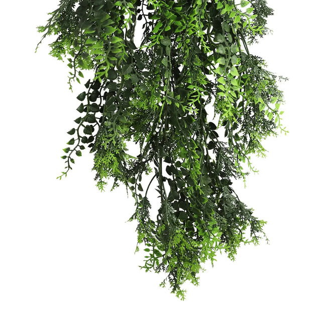 Artificial Hanging Mediterranean Fern Vine UV Resistant and Fire Rated 22cm x 76cm - Petal & Stem
