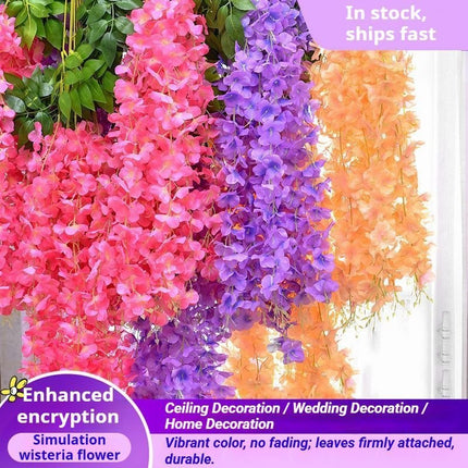 Artificial Lilac Wisteria Yellow 110CM 12 StemPack - Petal & Stem