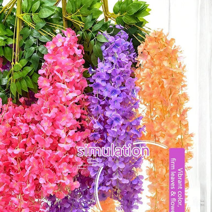 Artificial Lilac Wisteria Yellow 110CM 12 StemPack - Petal & Stem