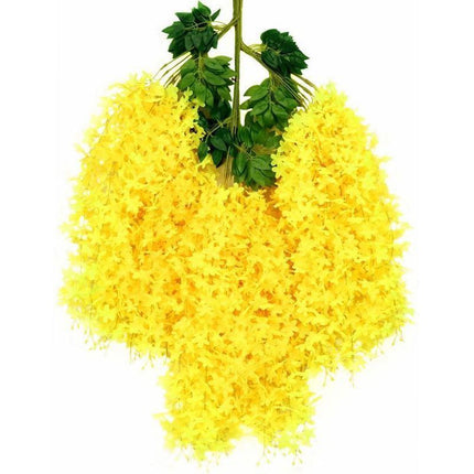 Artificial Lilac Wisteria Yellow 110CM 12 StemPack - Petal & Stem