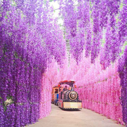 Artificial Lilac Wisteria Yellow 110CM 12 StemPack - Petal & Stem