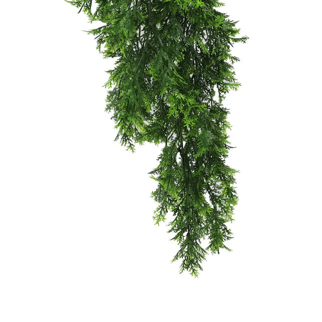 Artificial Mossy Hanging Cedar Vine Garland Bush UV Resistant and Fire Rated 22cm x 76cm - Petal & Stem