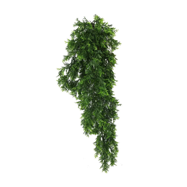 Artificial Mossy Hanging Cedar Vine Garland Bush UV Resistant and Fire Rated 22cm x 76cm - Petal & Stem