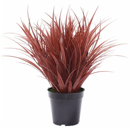 Artificial Ornamental Potted Dense Burgundy Grass UV Resistant 38cm - Petal & Stem