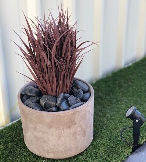 Artificial Ornamental Potted Dense Burgundy Grass UV Resistant 38cm - Petal & Stem