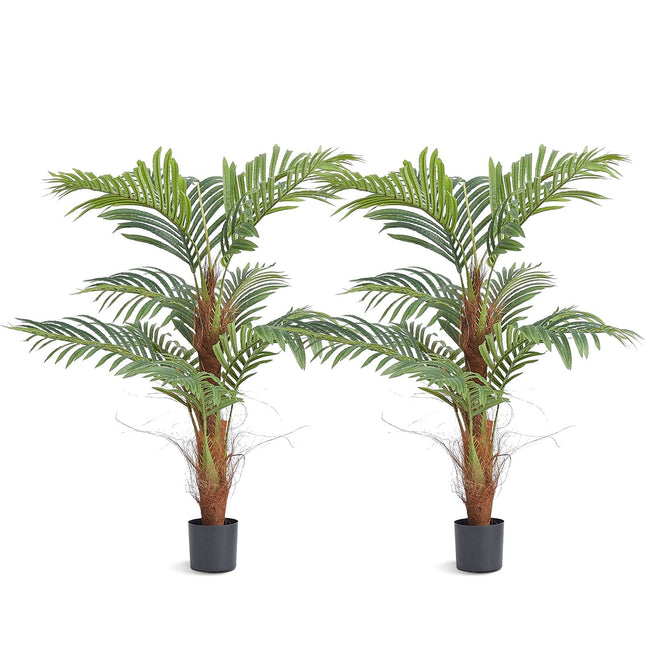 Artificial Palm Tree, 1219mm Tall Faux Plant, Secure PE Material & Anti Tip Tilt Protection Low Maintenance Plant - Petal & Stem