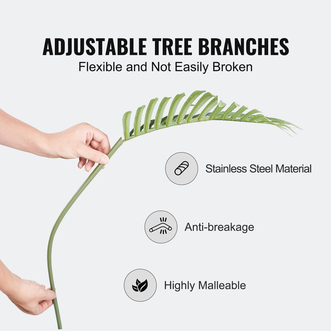 Artificial Palm Tree, 1219mm Tall Faux Plant, Secure PE Material & Anti Tip Tilt Protection Low Maintenance Plant - Petal & Stem