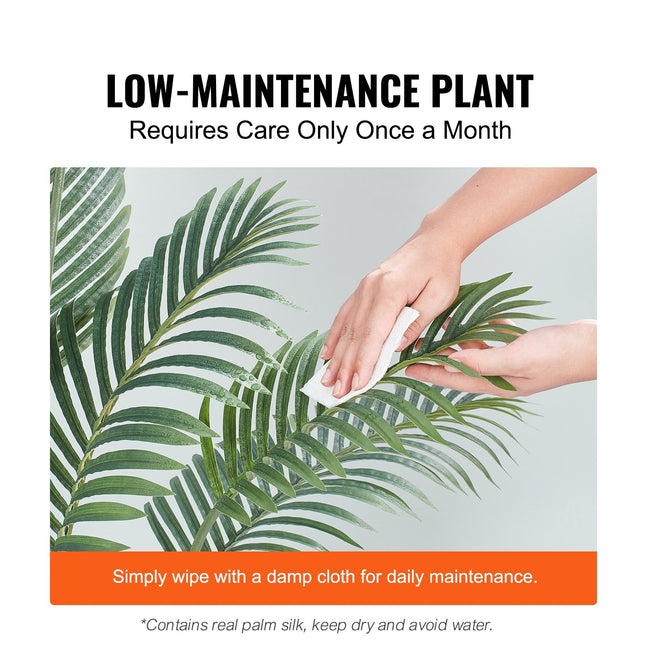 Artificial Palm Tree, 1219mm Tall Faux Plant, Secure PE Material & Anti Tip Tilt Protection Low Maintenance Plant - Petal & Stem