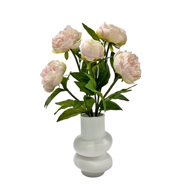 Artificial Peony in Ceramic Pot 49cm - Petal & Stem