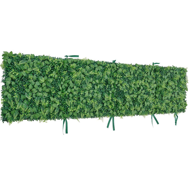 Artificial Plant Wall, 4 PCS 61 x 243.8 cm Artificial Boxwood Panels, Sun Protection Greenery Backdrop - Petal & Stem