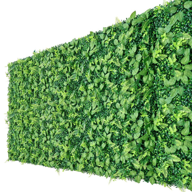 Artificial Plant Wall, 4 PCS 61 x 243.8 cm Artificial Boxwood Panels, Sun Protection Greenery Backdrop - Petal & Stem
