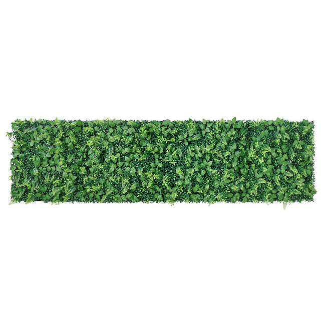 Artificial Plant Wall, 4 PCS 61 x 243.8 cm Artificial Boxwood Panels, Sun Protection Greenery Backdrop - Petal & Stem