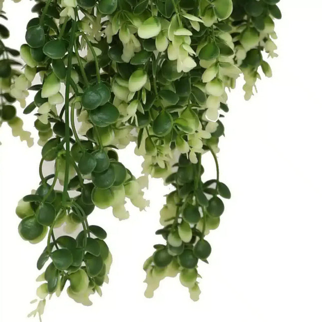 Artificial Spring Evergreen Hanging Basket UV Resistant 43cm - Petal & Stem