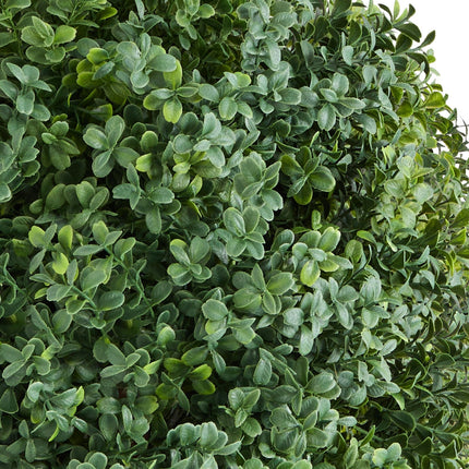 Artificial Topiary Boxwood Trees with Ground Spike, 2 Set 686mm Faux Shrubs & Bushes Potted Plants, Fake Silk Tree - Petal & Stem