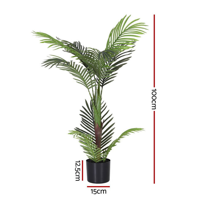 Artiss 100cm Artificial Palm Tree Faux Trees Indoor Decor Artificial Plants Lifelike Plant - Petal & Stem