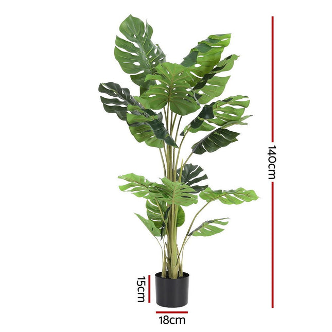 Artiss 140cm Artificial Monstera Tree Faux Trees Indoor Decor Artificial Plants Lifelike Plant 1.4M - Petal & Stem