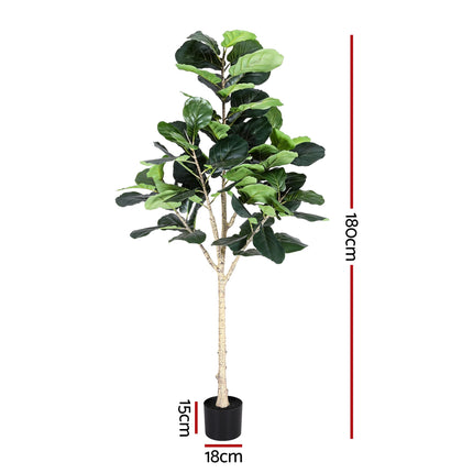 Artiss 180cm Artificial Fiddle Tree Faux Trees Indoor Decor Artificial Plants Lifelike Plant 1.8M - Petal & Stem