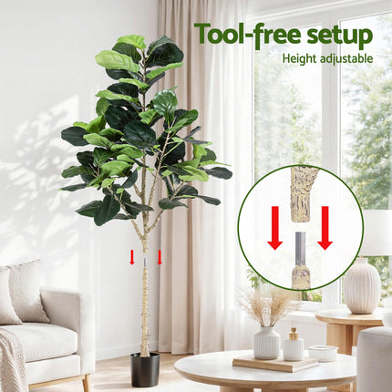 Artiss 180cm Artificial Fiddle Tree Faux Trees Indoor Decor Artificial Plants Lifelike Plant 1.8M - Petal & Stem