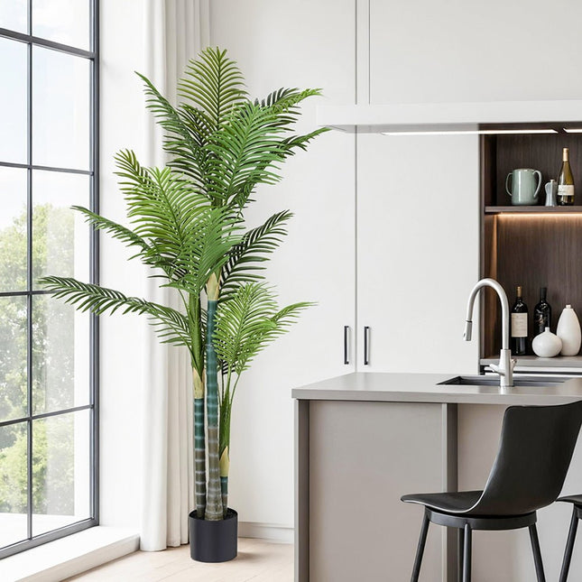 Artiss 180cm Artificial Palm Tree Faux Trees Indoor Decor Artificial Plants Lifelike Plant 1.8M - Petal & Stem