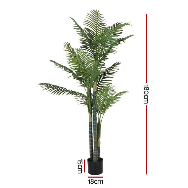 Artiss 180cm Artificial Palm Tree Faux Trees Indoor Decor Artificial Plants Lifelike Plant 1.8M - Petal & Stem