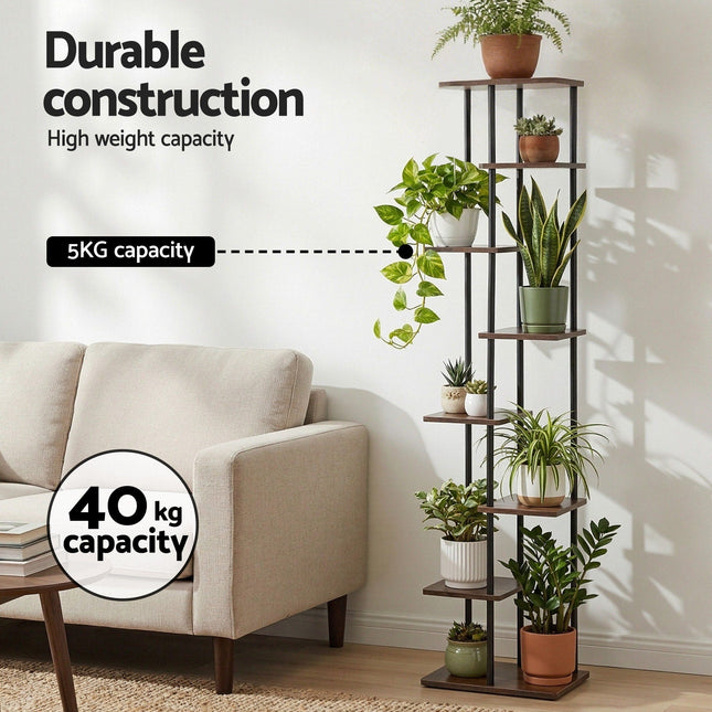 Artiss 8 Tiers Plant Stand Metal Flower Pots Shelf Indoor Outdoor Garden Home - Petal & Stem
