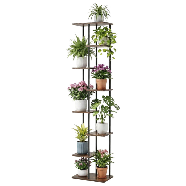 Artiss 8 Tiers Plant Stand Metal Flower Pots Shelf Indoor Outdoor Garden Home - Petal & Stem