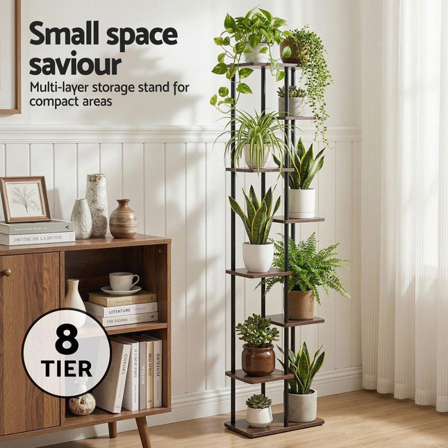 Artiss 8 Tiers Plant Stand Metal Flower Pots Shelf Indoor Outdoor Garden Home - Petal & Stem