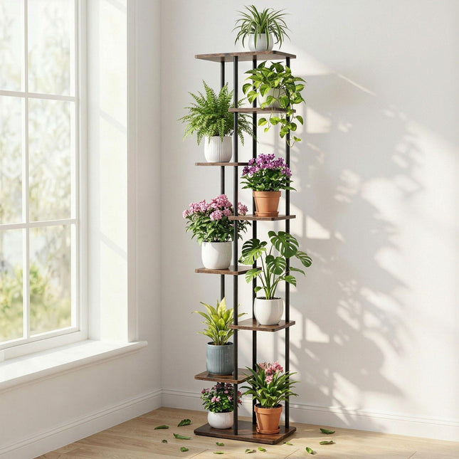 Artiss 8 Tiers Plant Stand Metal Flower Pots Shelf Indoor Outdoor Garden Home - Petal & Stem