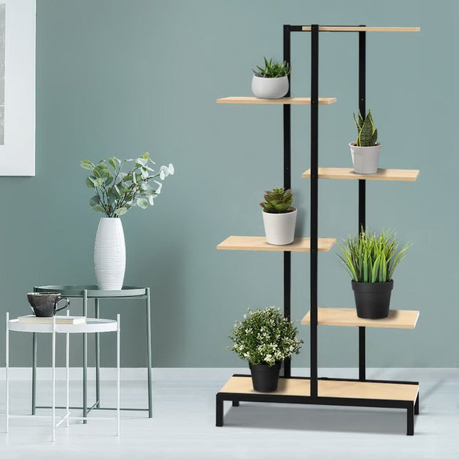Artiss Plant Stand 6 Tier Metal Zigzag Flower Pot Shelf - Petal & Stem