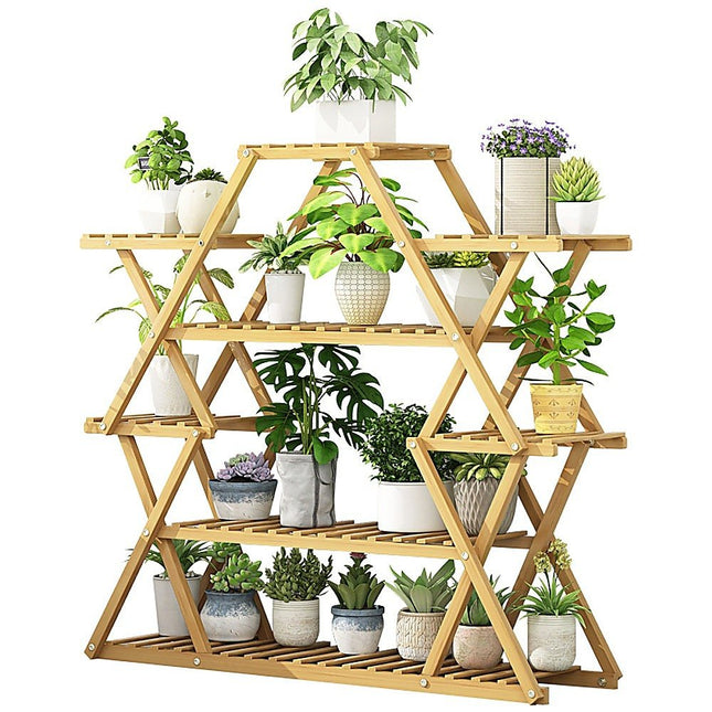 Bamboo Multilayer Flower Plant Bonsai Rack Shelf Stand Porch Lawn Patio - Petal & Stem