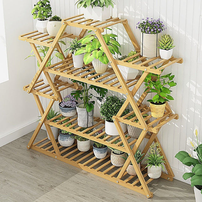 Bamboo Multilayer Flower Plant Bonsai Rack Shelf Stand Porch Lawn Patio - Petal & Stem
