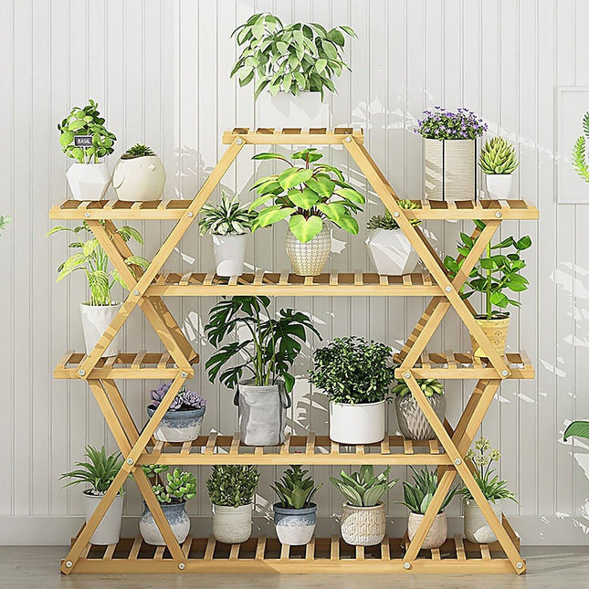 Bamboo Multilayer Flower Plant Bonsai Rack Shelf Stand Porch Lawn Patio - Petal & Stem