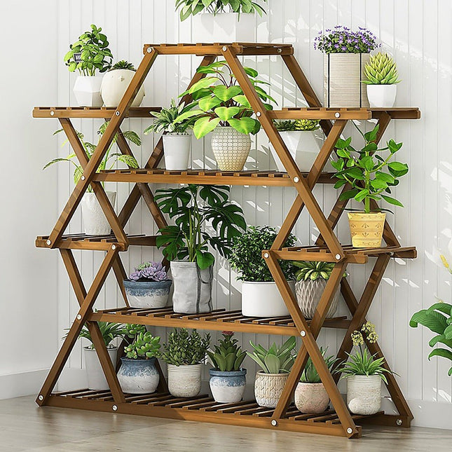 Bamboo Multilayer Flower Plant Bonsai Rack Shelf Stand Porch Lawn Patio - Petal & Stem