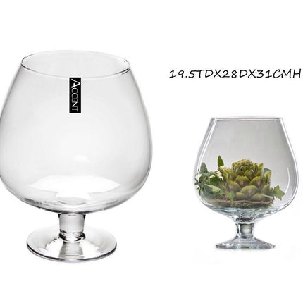Bulk 2 Glass Brandy Balloon Vase 31cm - Petal & Stem