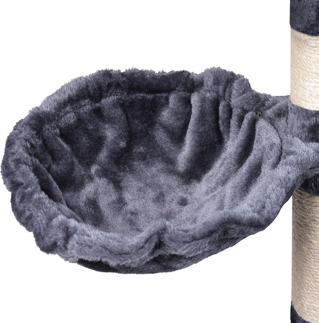 CARLA HOME 120cm Cat Tree for Indoor Cats with Condo, Hammock & Plush Perchfor for Kittens & Adult Cats - Petal & Stem