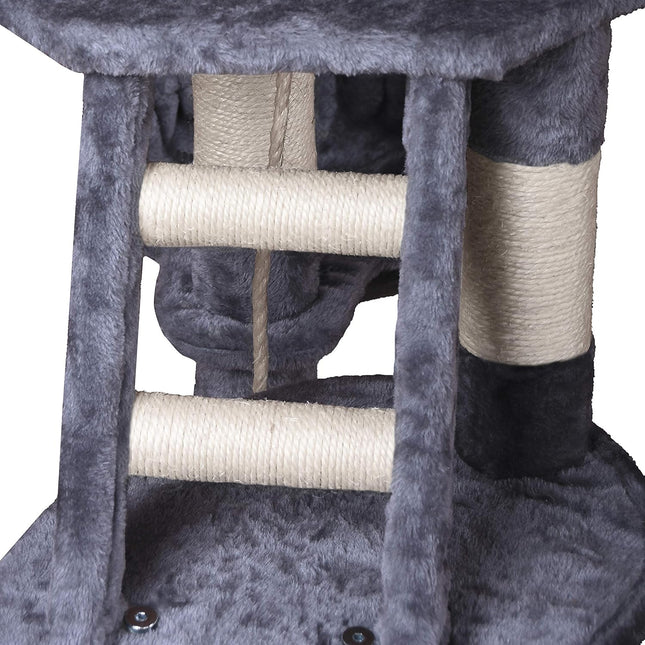 CARLA HOME 120cm Cat Tree for Indoor Cats with Condo, Hammock & Plush Perchfor for Kittens & Adult Cats - Petal & Stem