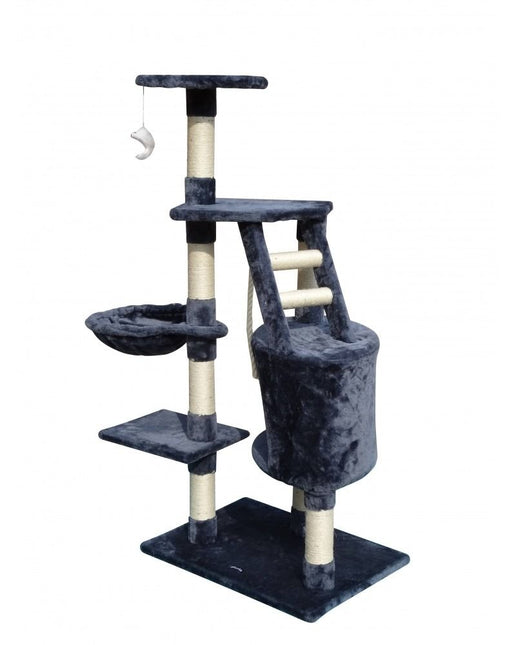 CARLA HOME 120cm Cat Tree for Indoor Cats with Condo, Hammock & Plush Perchfor for Kittens & Adult Cats - Petal & Stem